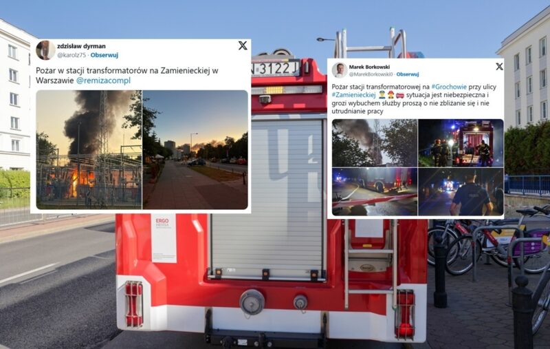 Wybuch, potem gęsty dym. Płonie transformator w Warszawie